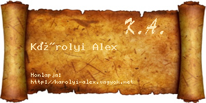 Károlyi Alex névjegykártya