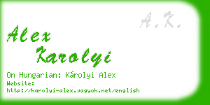 alex karolyi business card